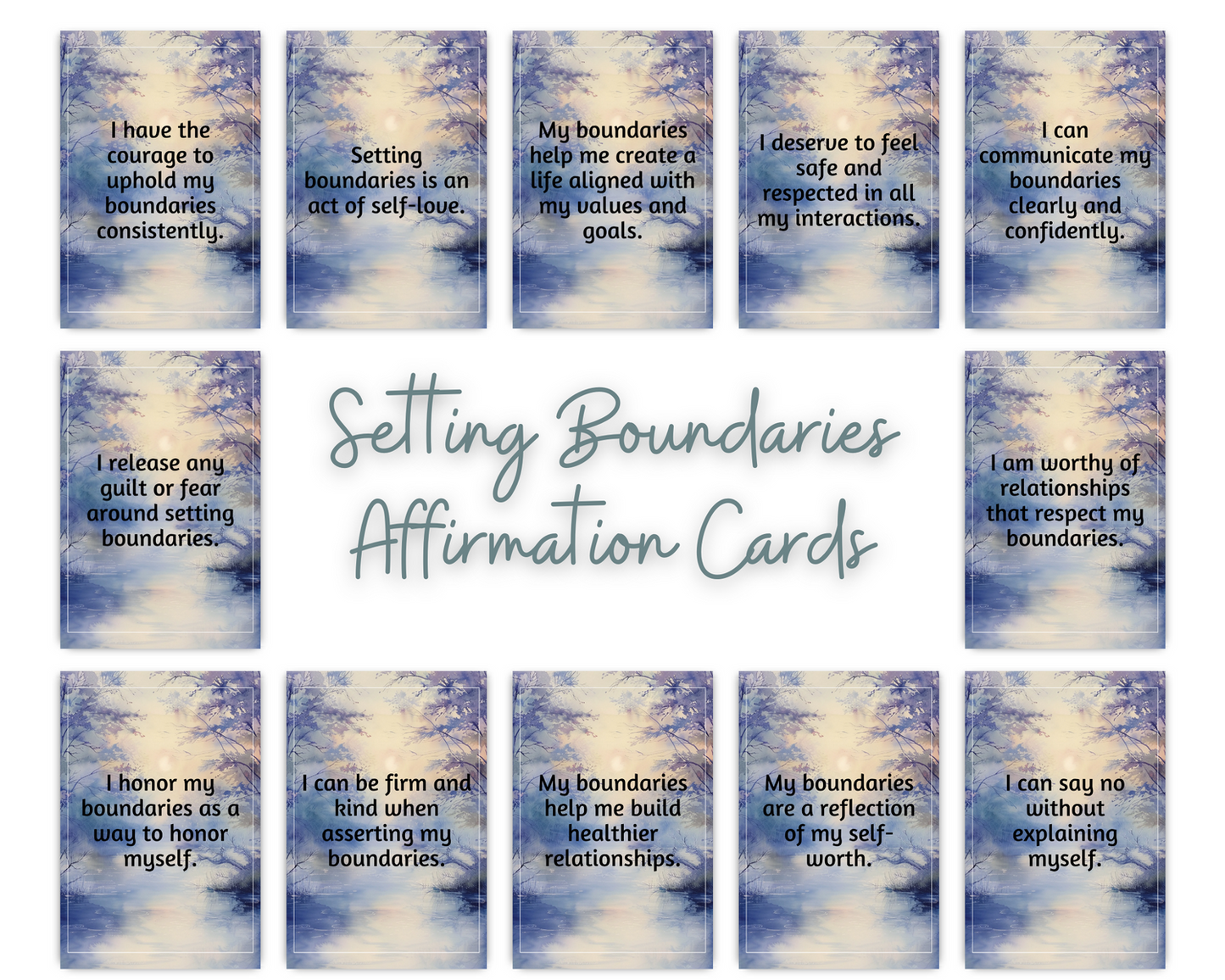 Setting Boundaries Affirmation Cards
