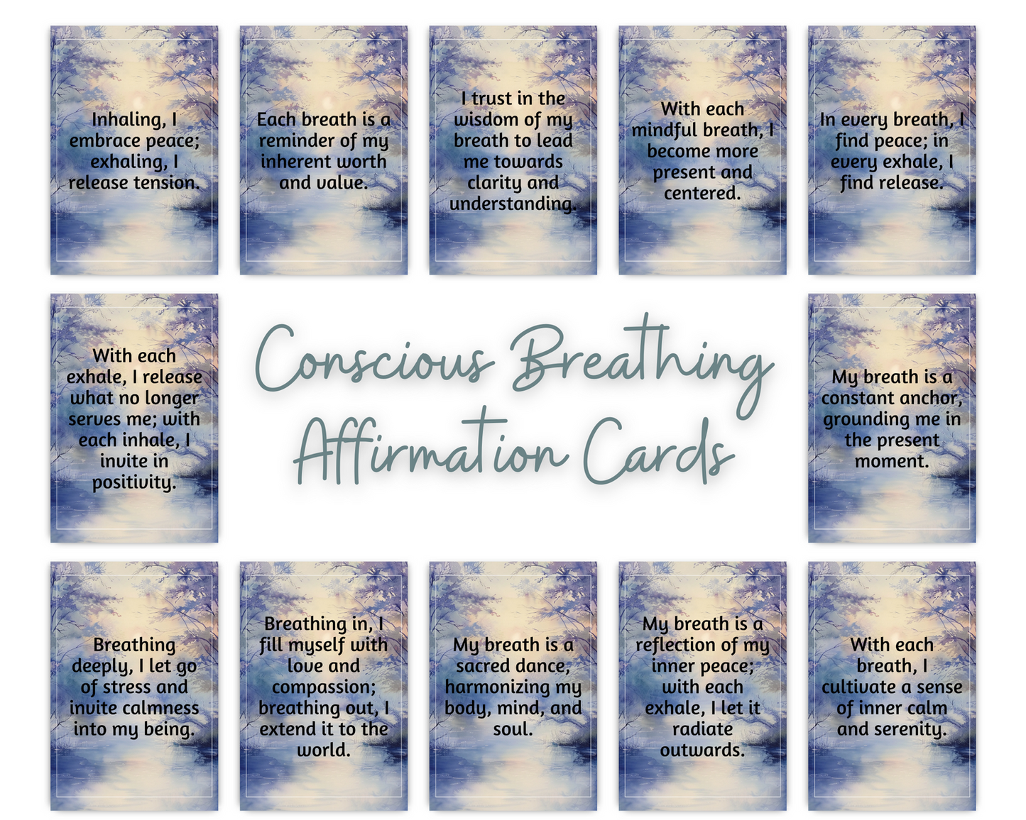 Conscious Breathing Affirmation Cards