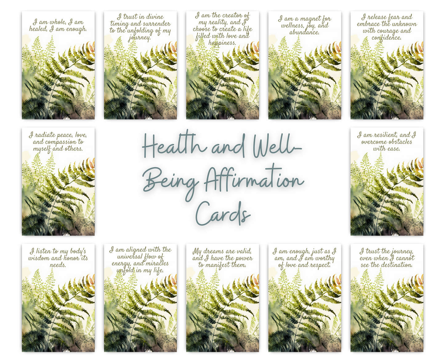 Health and Wellness Affirmation Cards