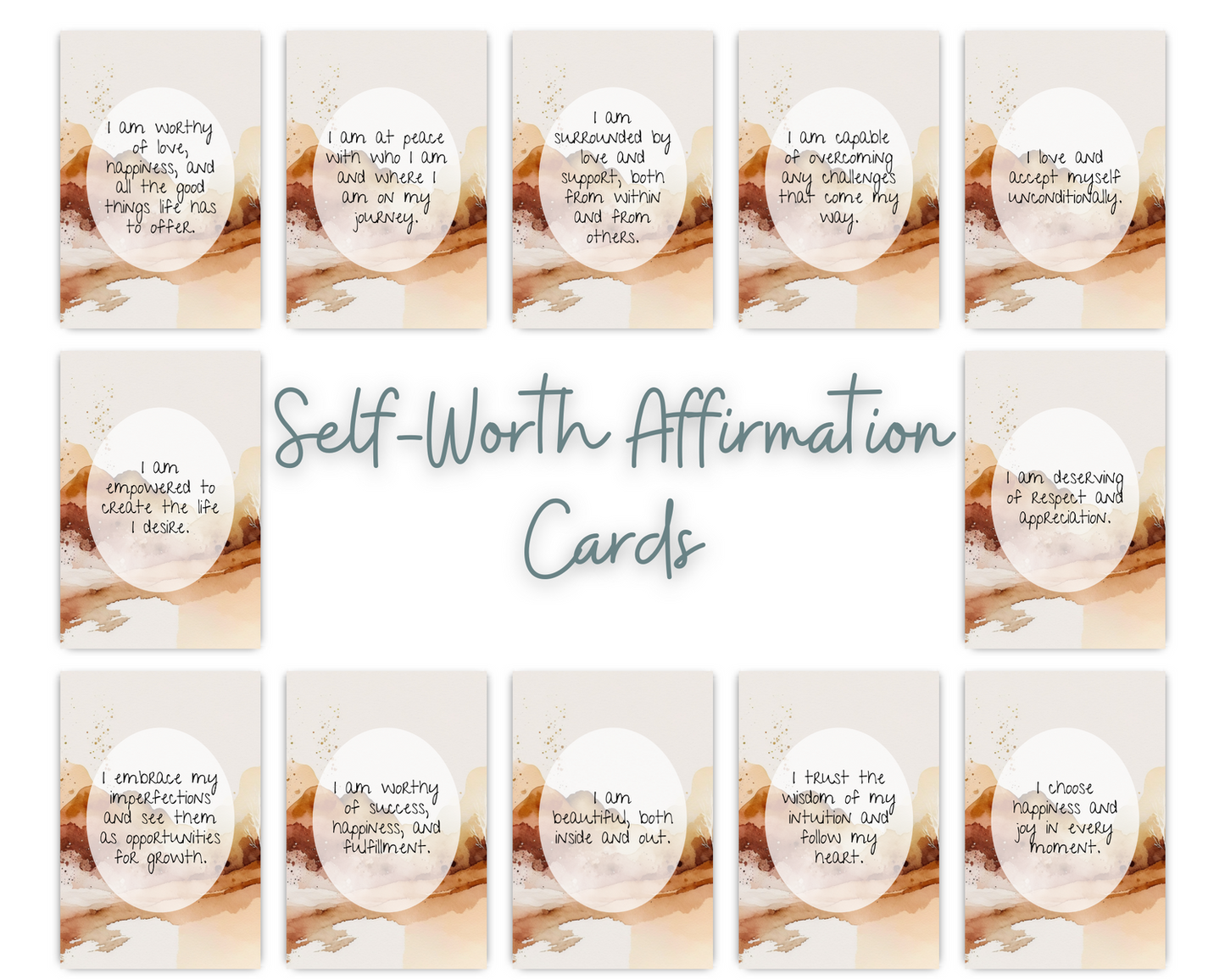 Self-Worth Affirmation Cards