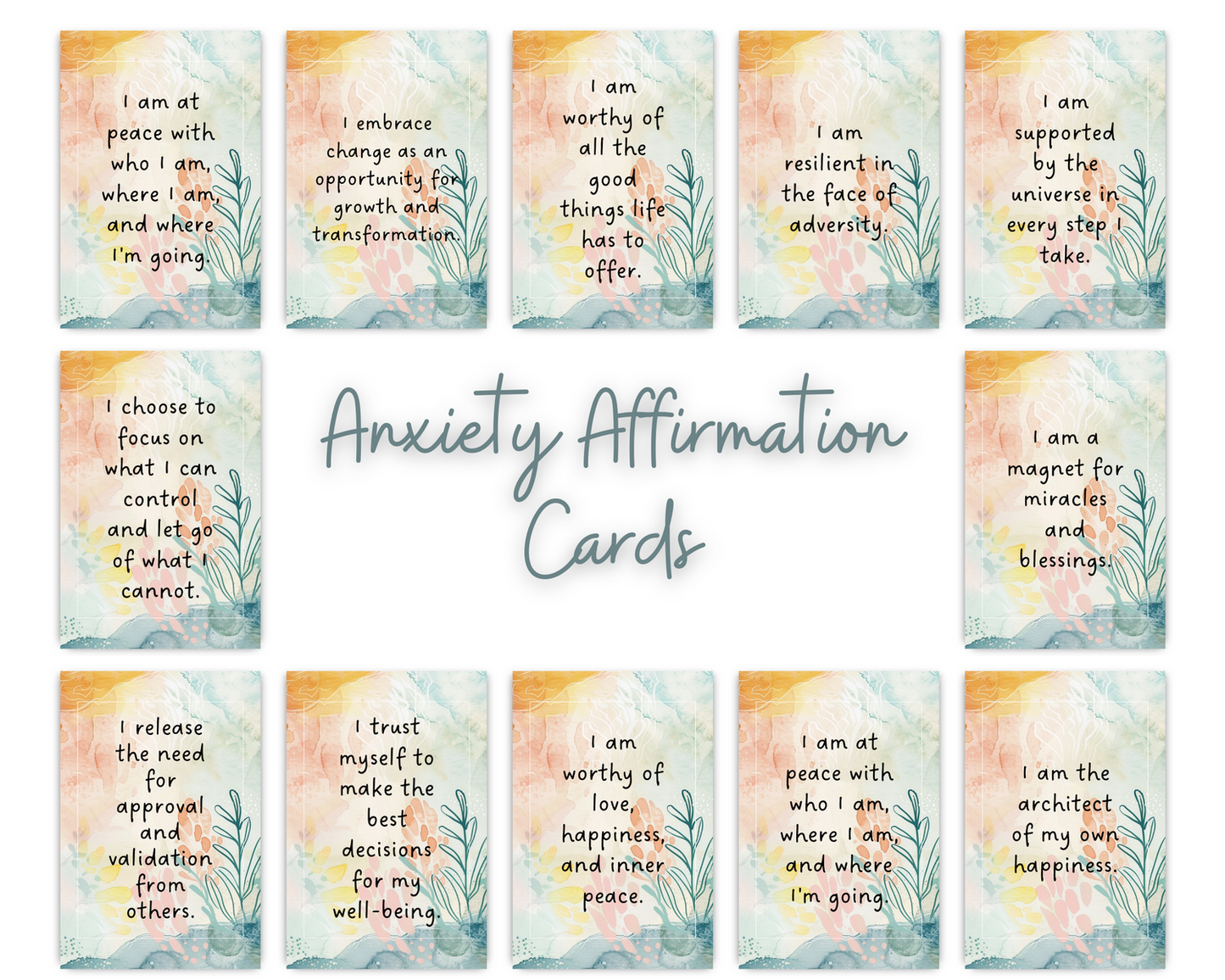 Anxiety Relief Affirmation Cards